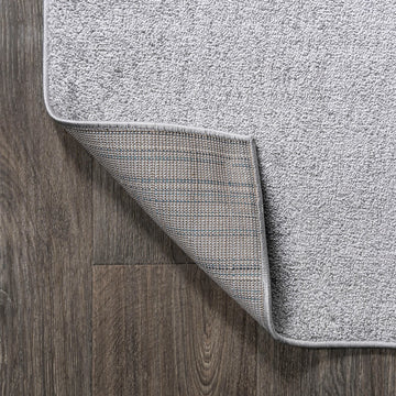 Haze Solid Low-pile Area Rug Light Gray